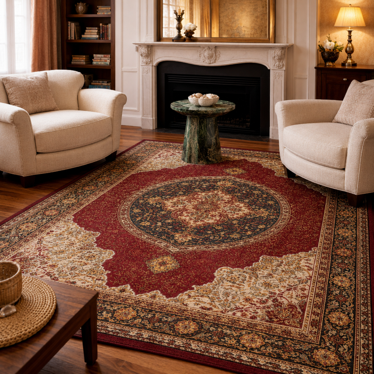 Tapis rectangulaire Soraya – style berbère classique – motifs décoratifs