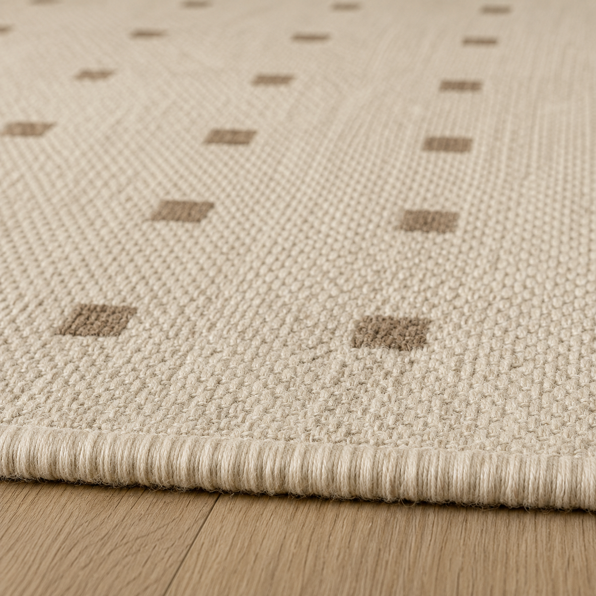 Tapis rectangulaire Linéa – style moderne – motifs carrés beige et taupe