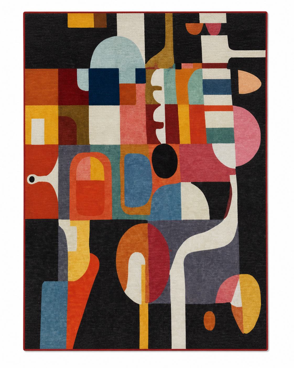 Tapis rectangulaire Lioran – style moderne artistique – motifs abstraits multicolores