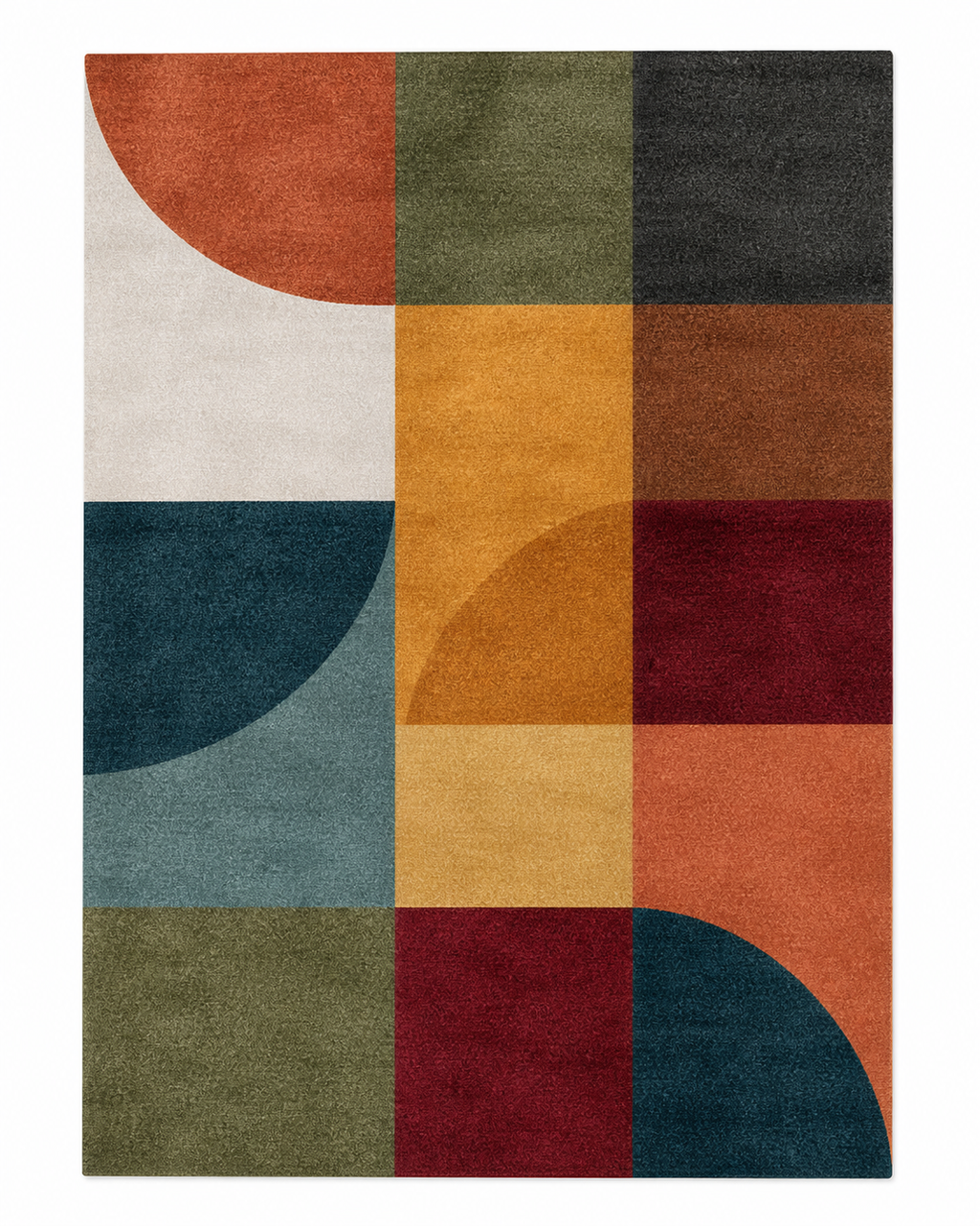 Tapis rectangulaire Arvélio – style moderne – motifs géométriques multicolores