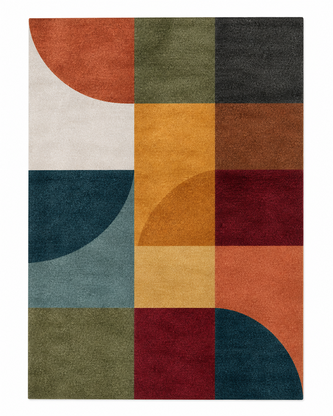 Tapis rectangulaire Arvélio – style moderne – motifs géométriques multicolores