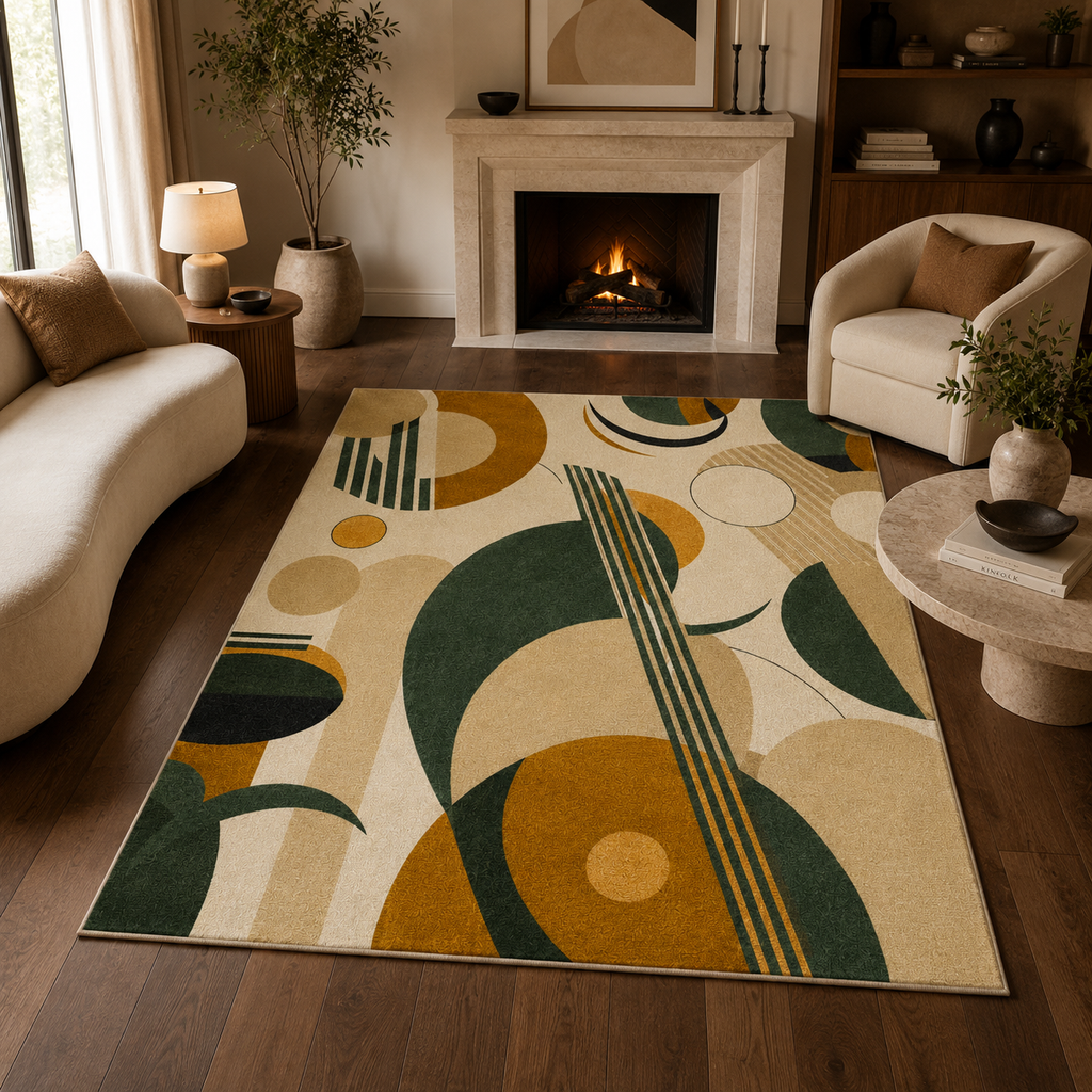 Tapis rectangulaire Élyra – style moderne – motifs abstraits