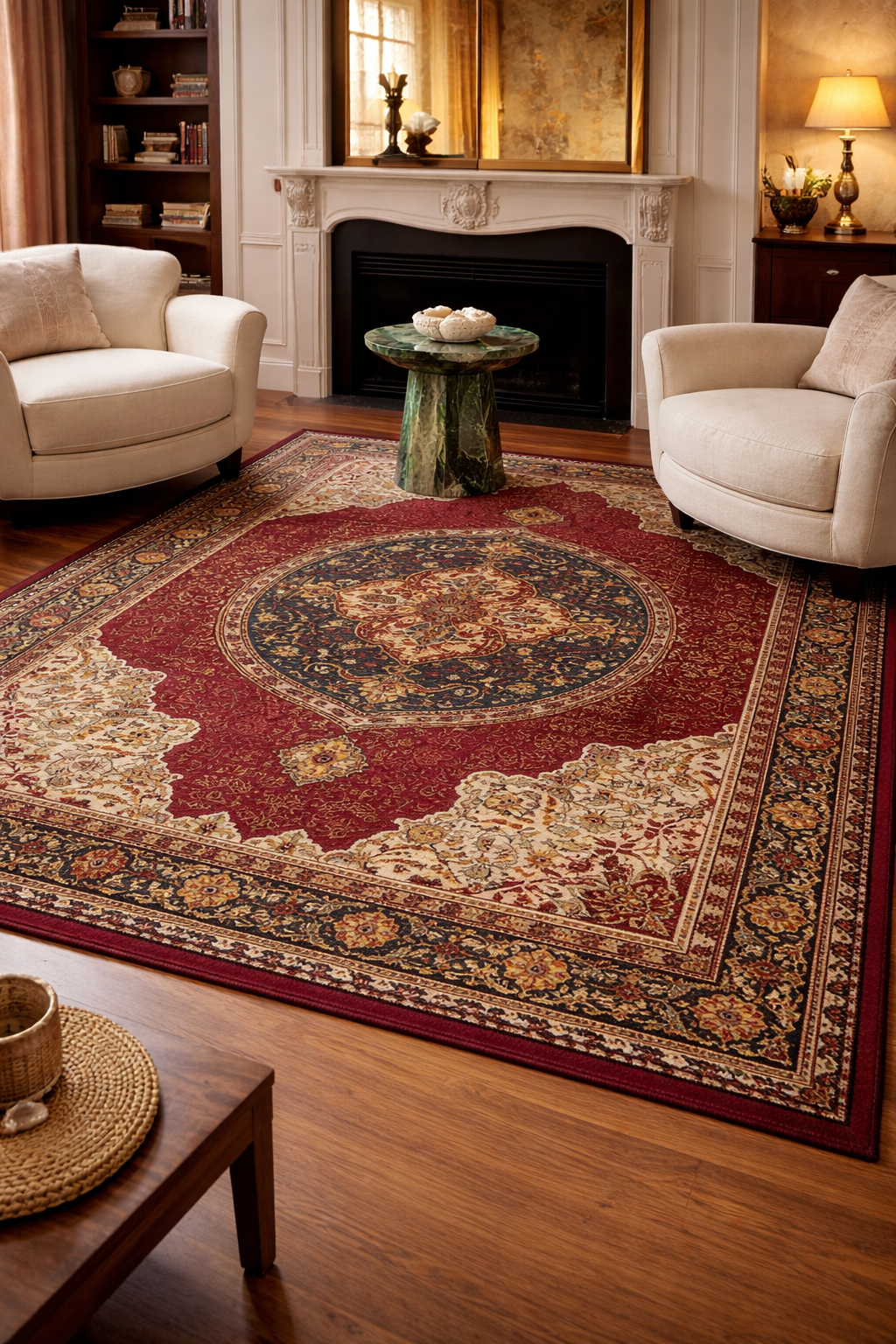 Tapis rectangulaire Soraya en laine – style berbère classique – motifs décoratifs