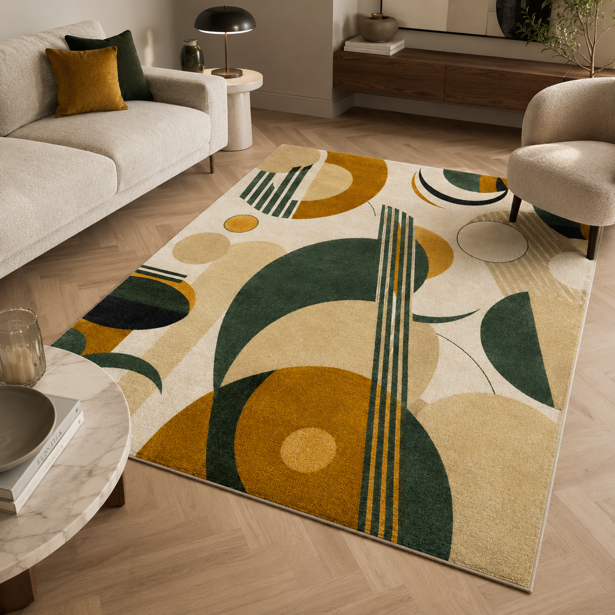 Tapis rectangulaire Élyra – style moderne – motifs abstraits