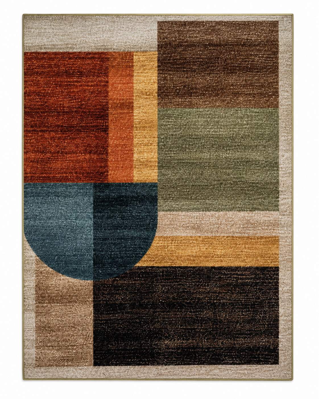 Tapis rectangulaire Calyra – style moderne – motifs géométriques multicolores