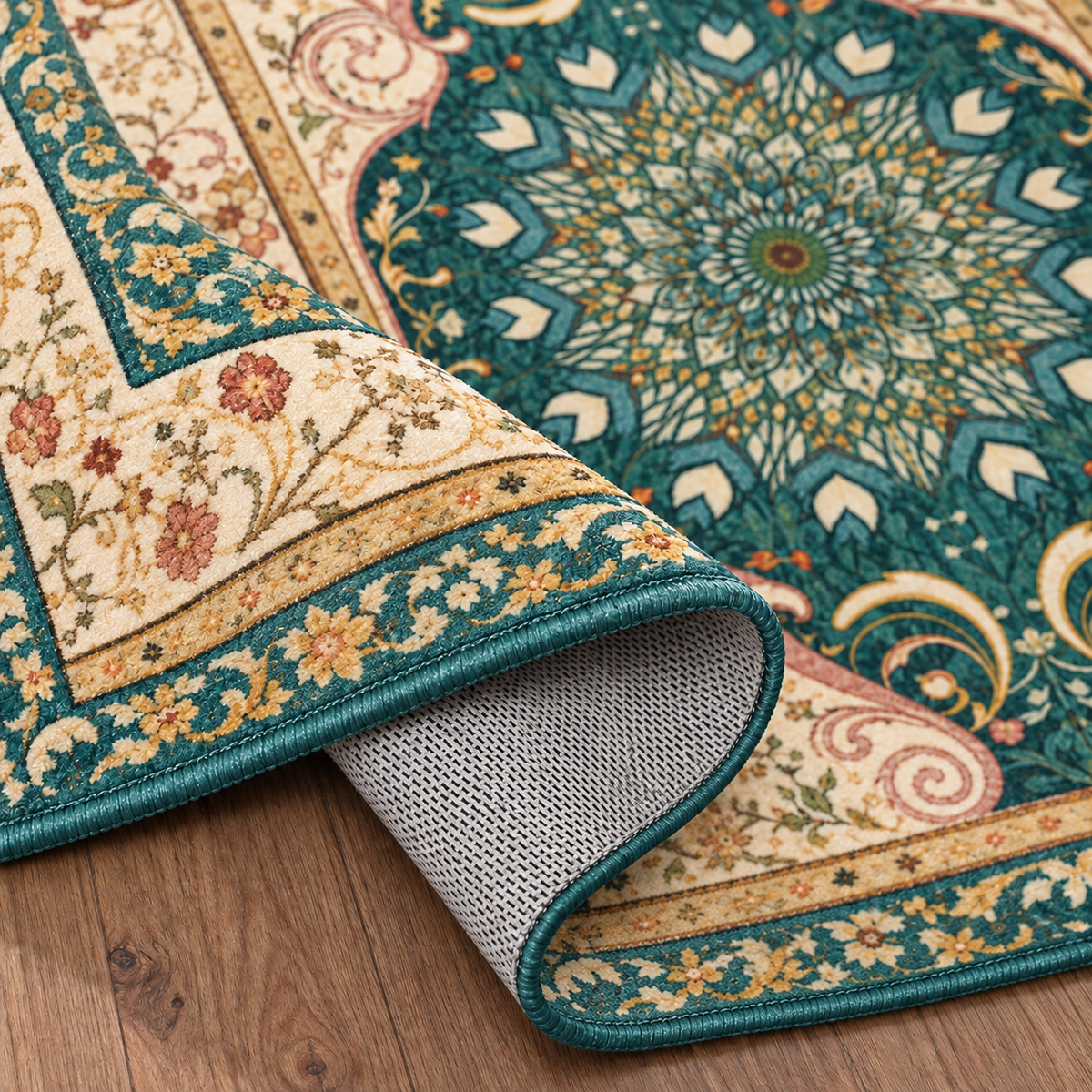 Tapis rectangulaire Naëlya – style berbère – motifs floraux