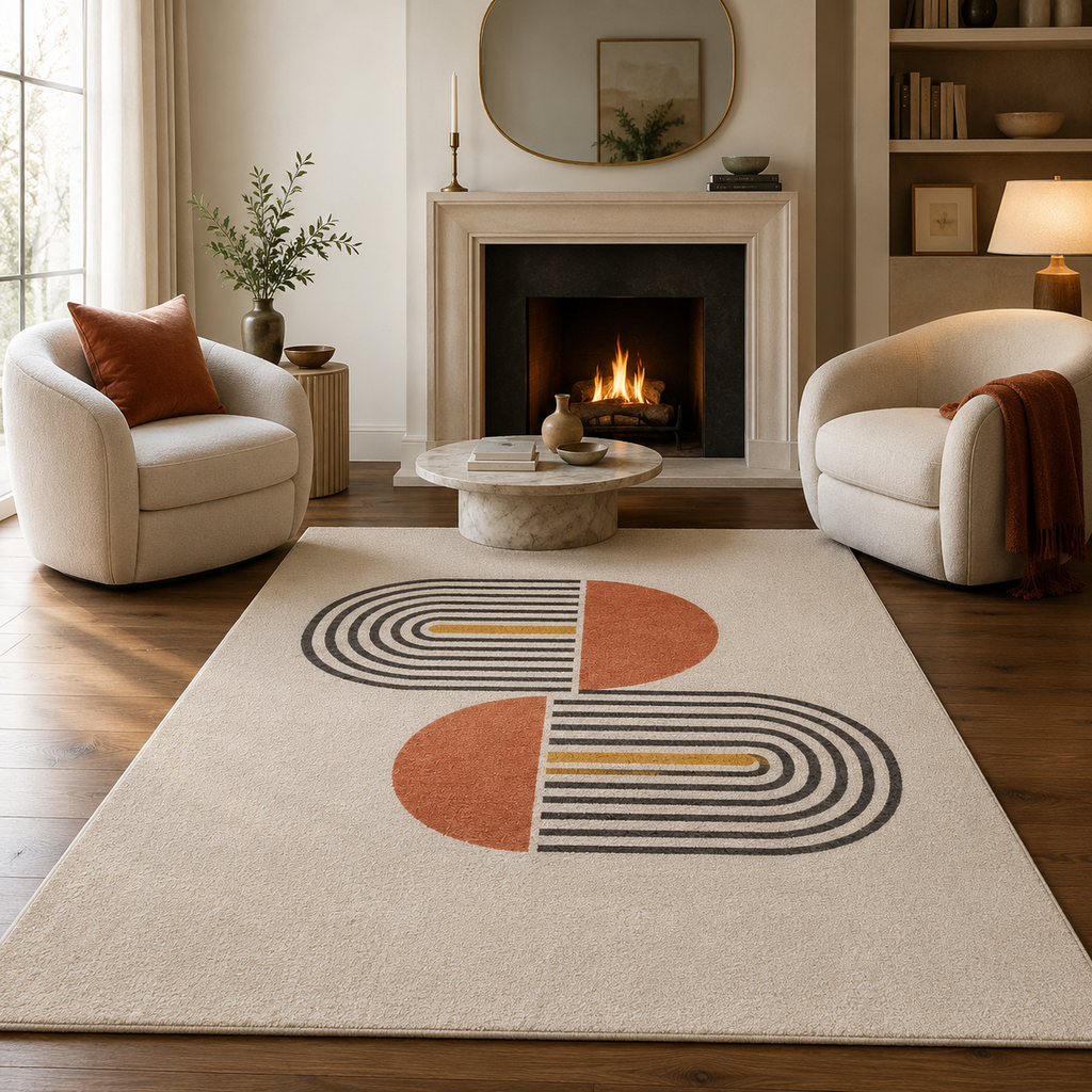 Tapis rectangulaire Solaya – style moderne – motifs géométriques