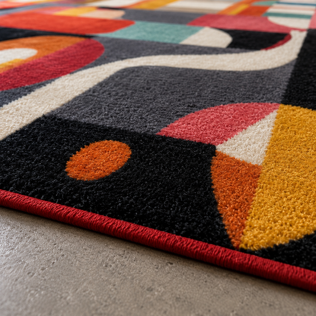 Tapis rectangulaire Lioran – style moderne artistique – motifs abstraits multicolores