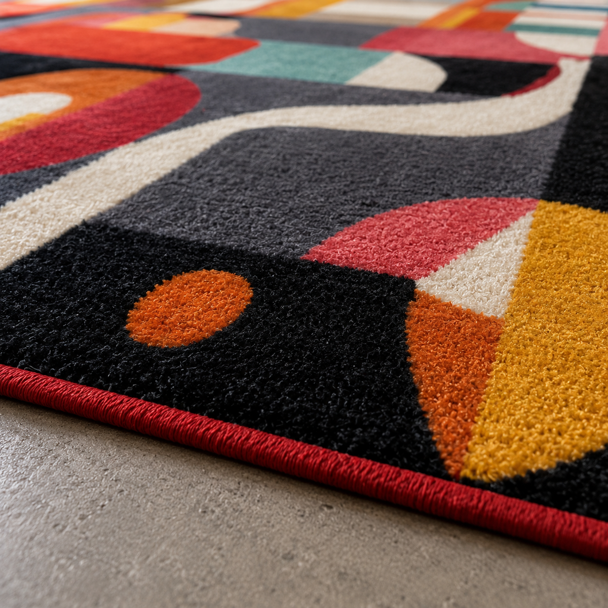 Tapis rectangulaire Lioran – style moderne artistique – motifs abstraits multicolores