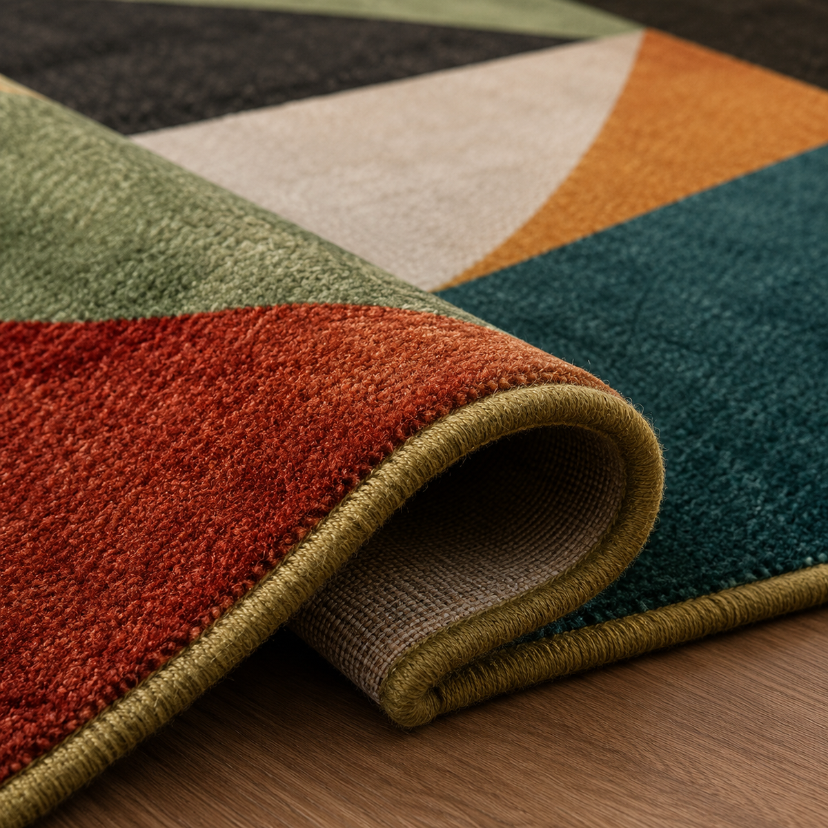 Tapis rectangulaire Arvélio – style moderne – motifs géométriques multicolores