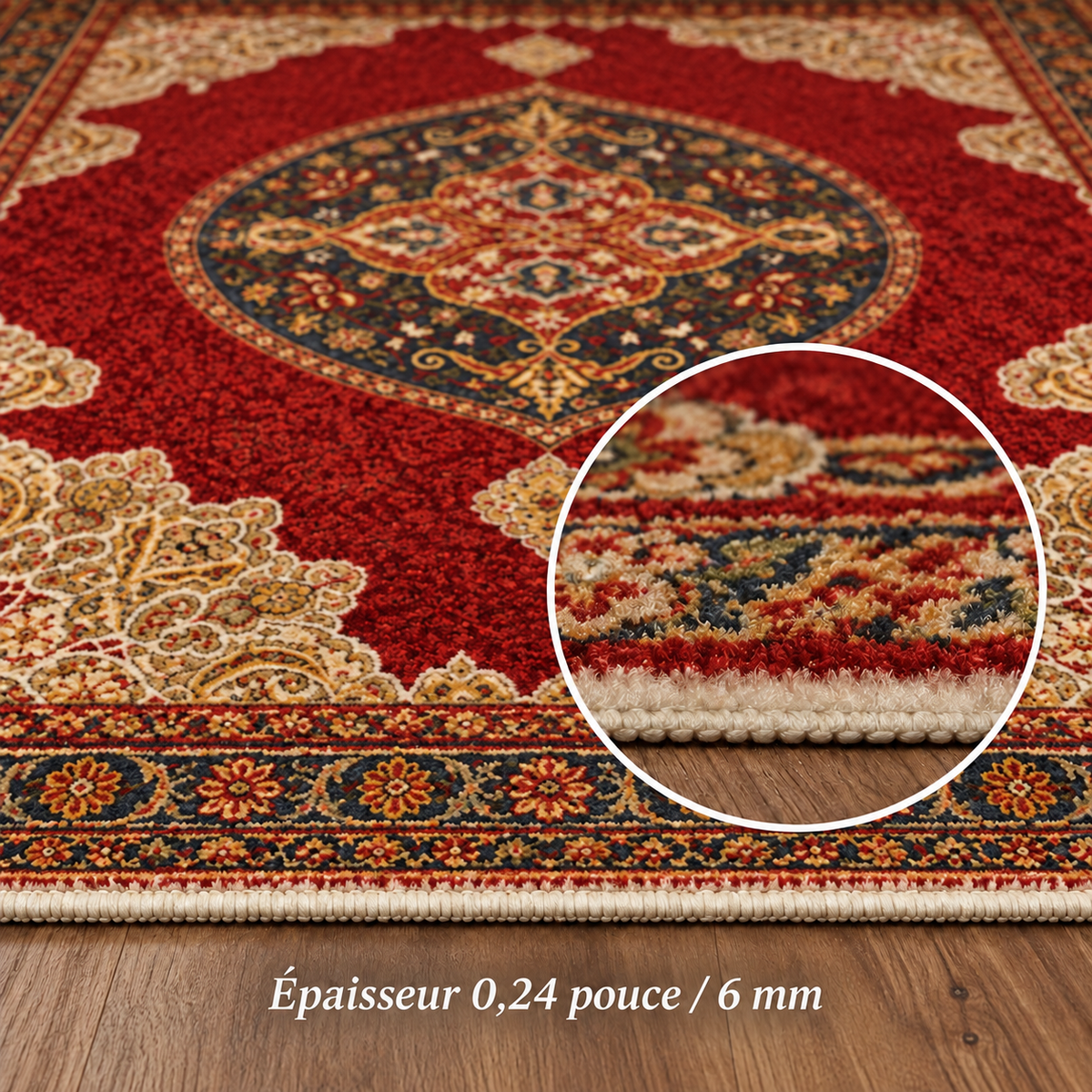 Tapis rectangulaire Soraya – style berbère classique – motifs décoratifs